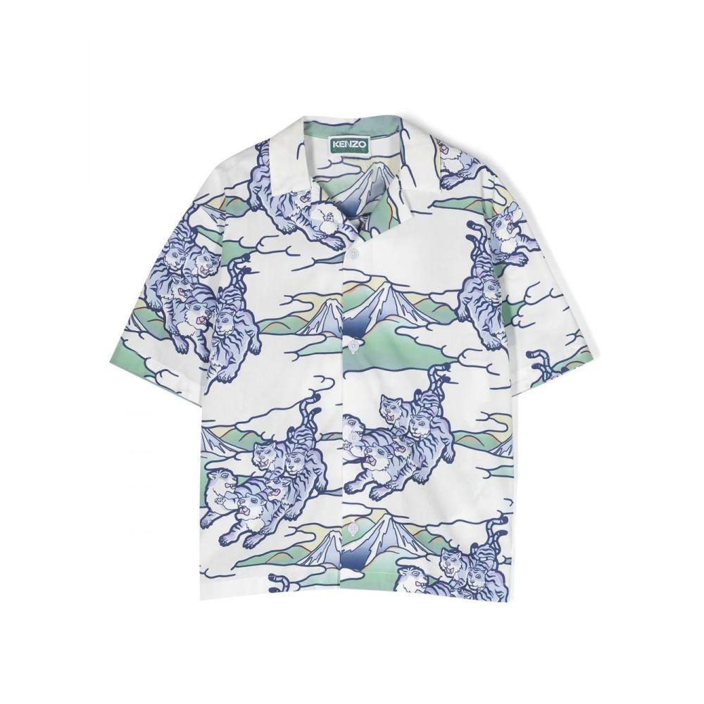 Kenzo Kids - all-over print cotton shirt