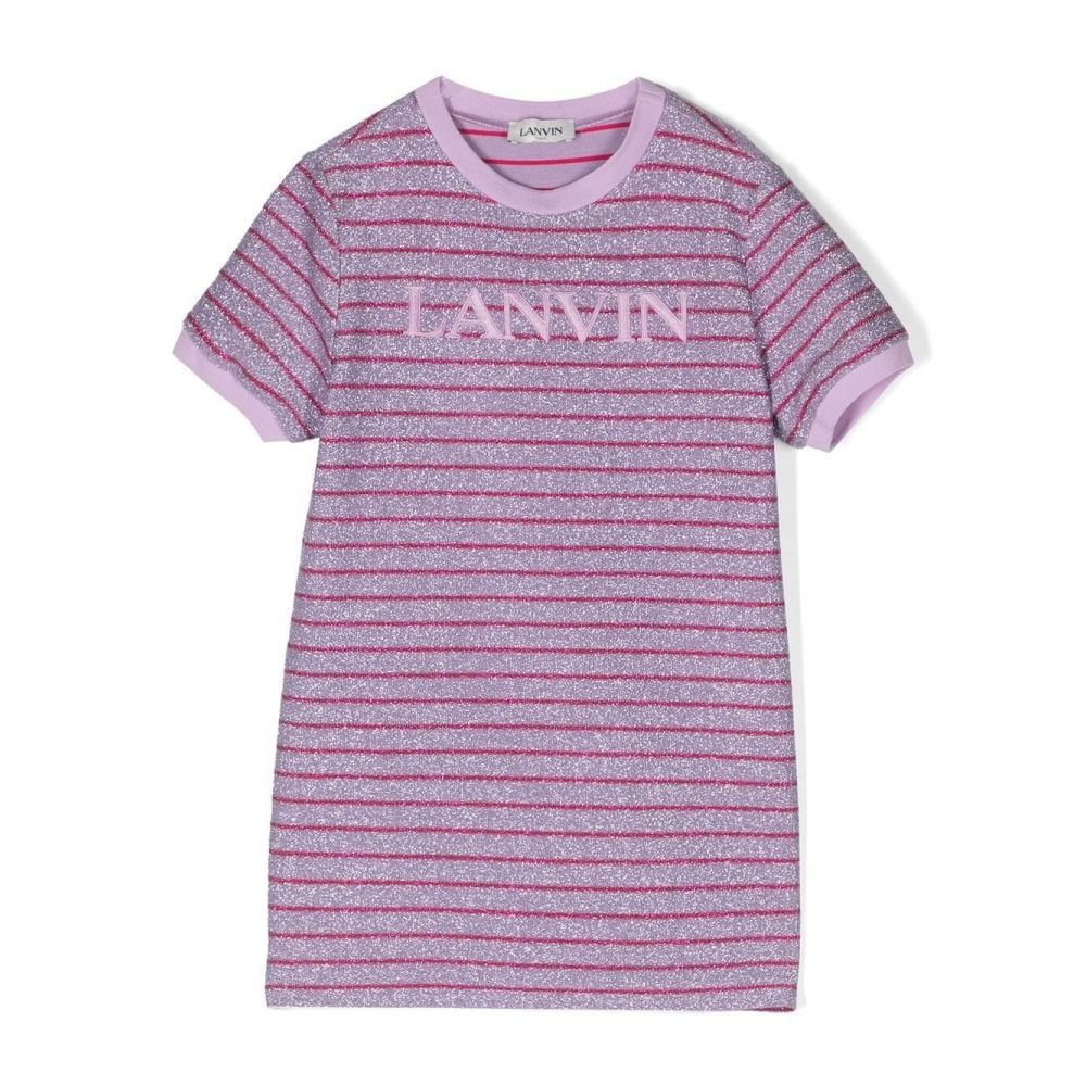 Lanvin Kids - striped glitter logo jumper