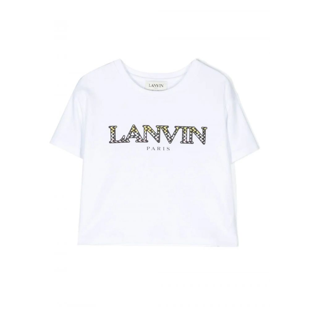 Lanvin Kids - logo print cropped T-shirt
