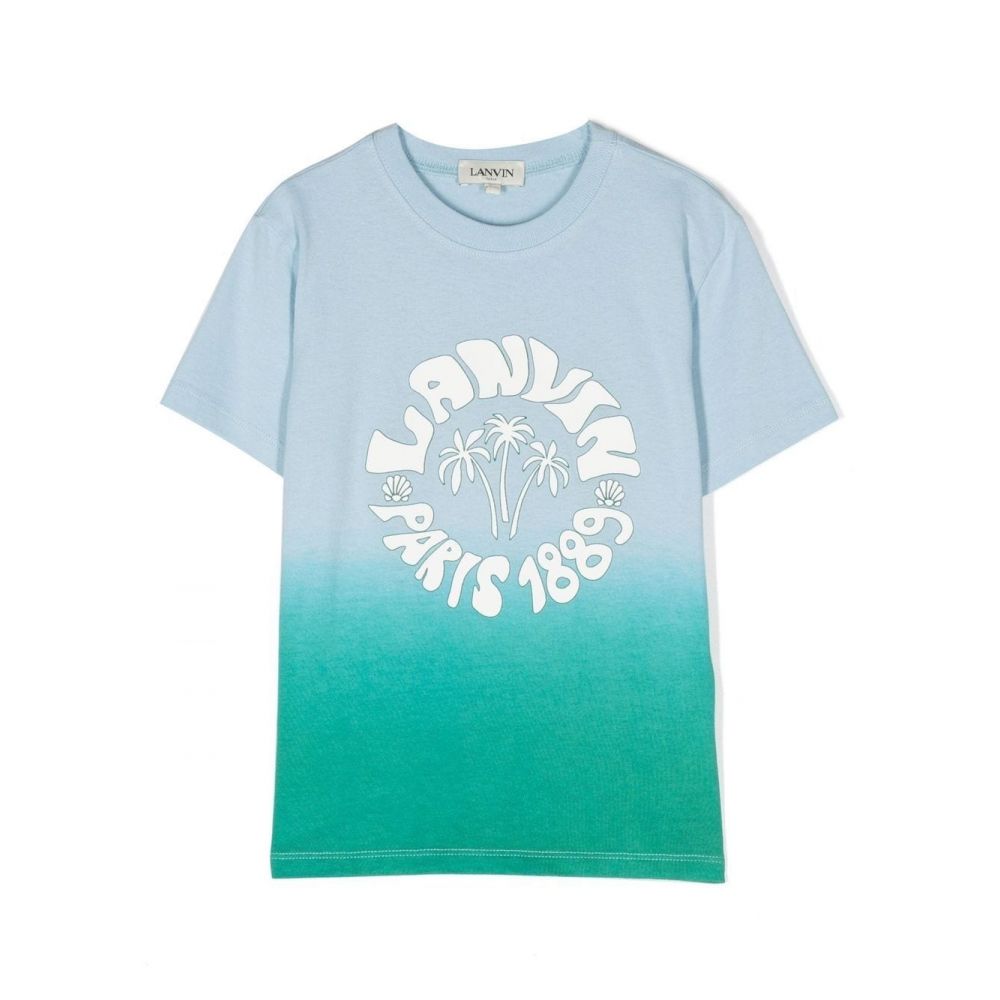 Lanvin Kids - ombrè effect logo-print T-shirt
