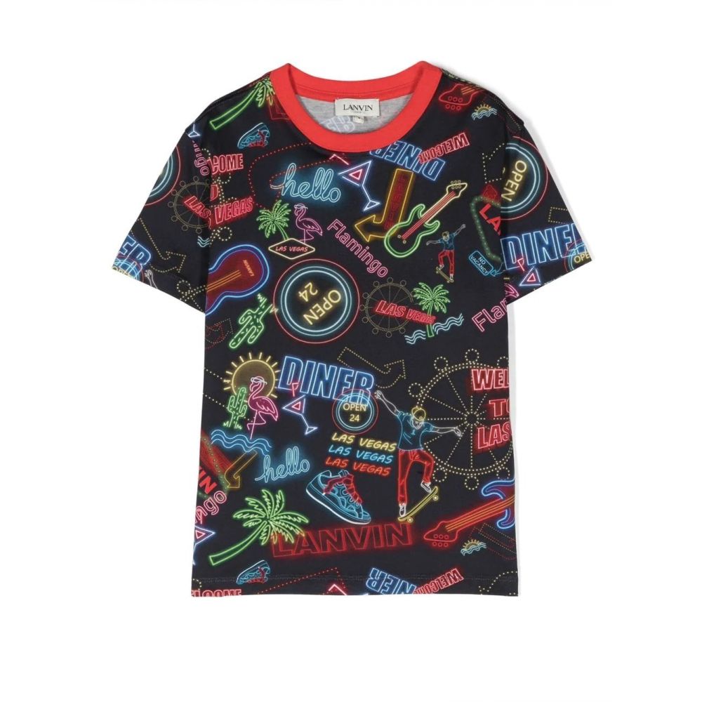 Lanvin Kids - graphic-print crew-neck T-shirt