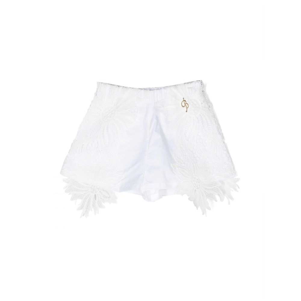 Miss Blumarine Kids - lace detail shorts