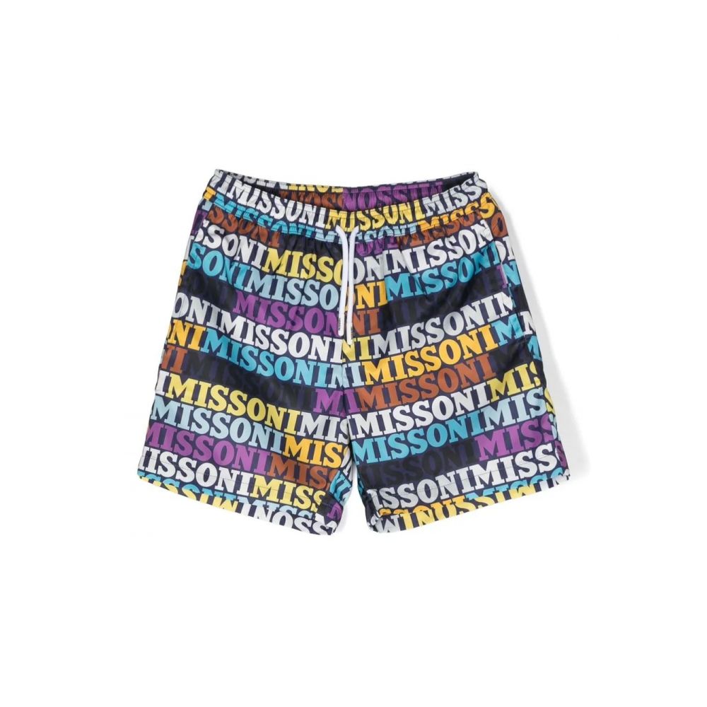 Missoni Kids - logo-print drawstring swim shorts