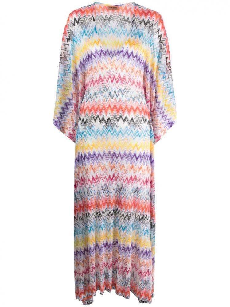 Missoni Mare - zigzag-pattern long-sleeve dress