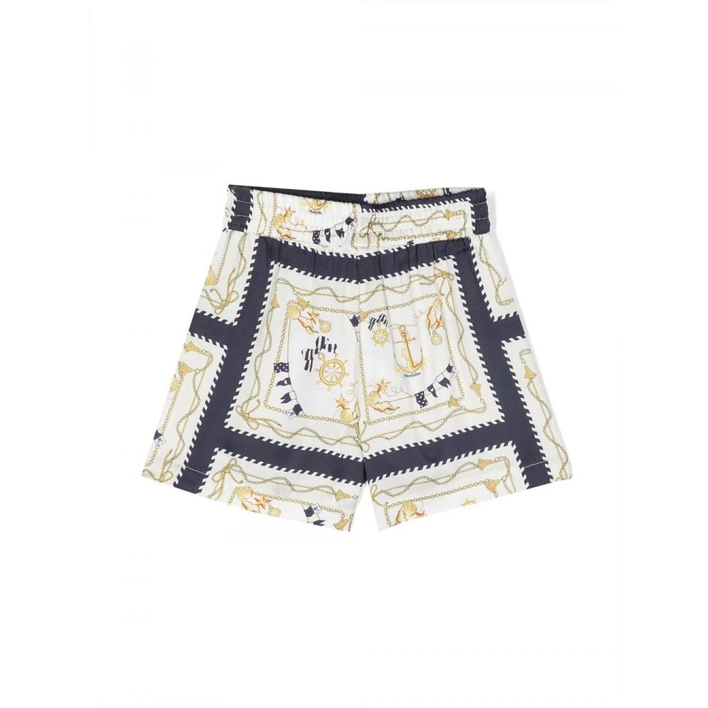 Monnalisa - baroque-print elasticated-waist shorts