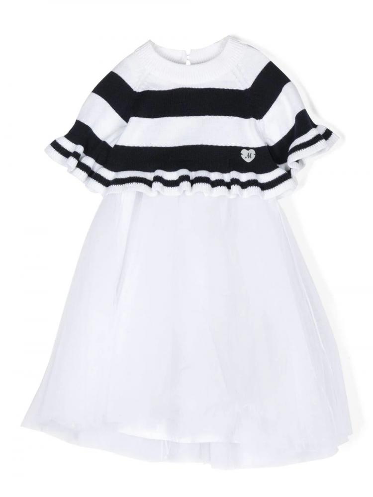 Monnalisa - striped chiffon-skirt midi dress