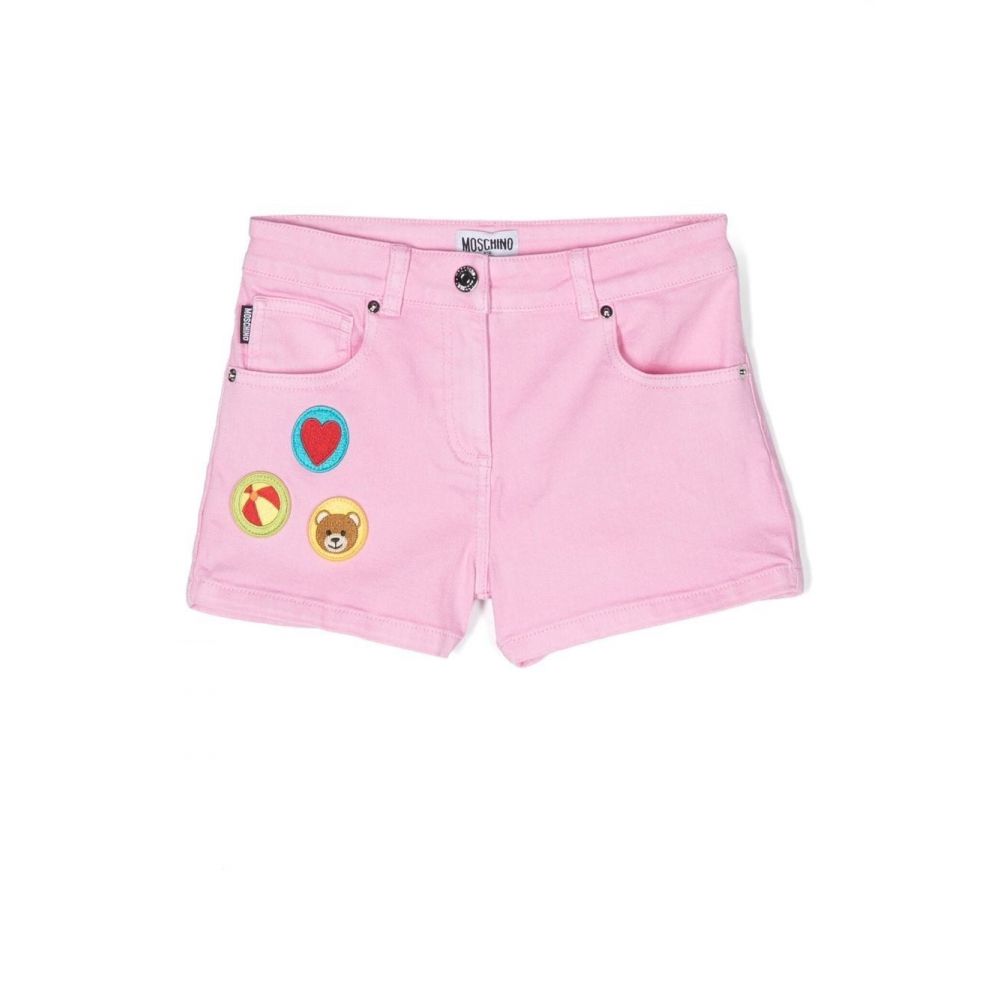 Moschino Kids - patch-detail mini shorts