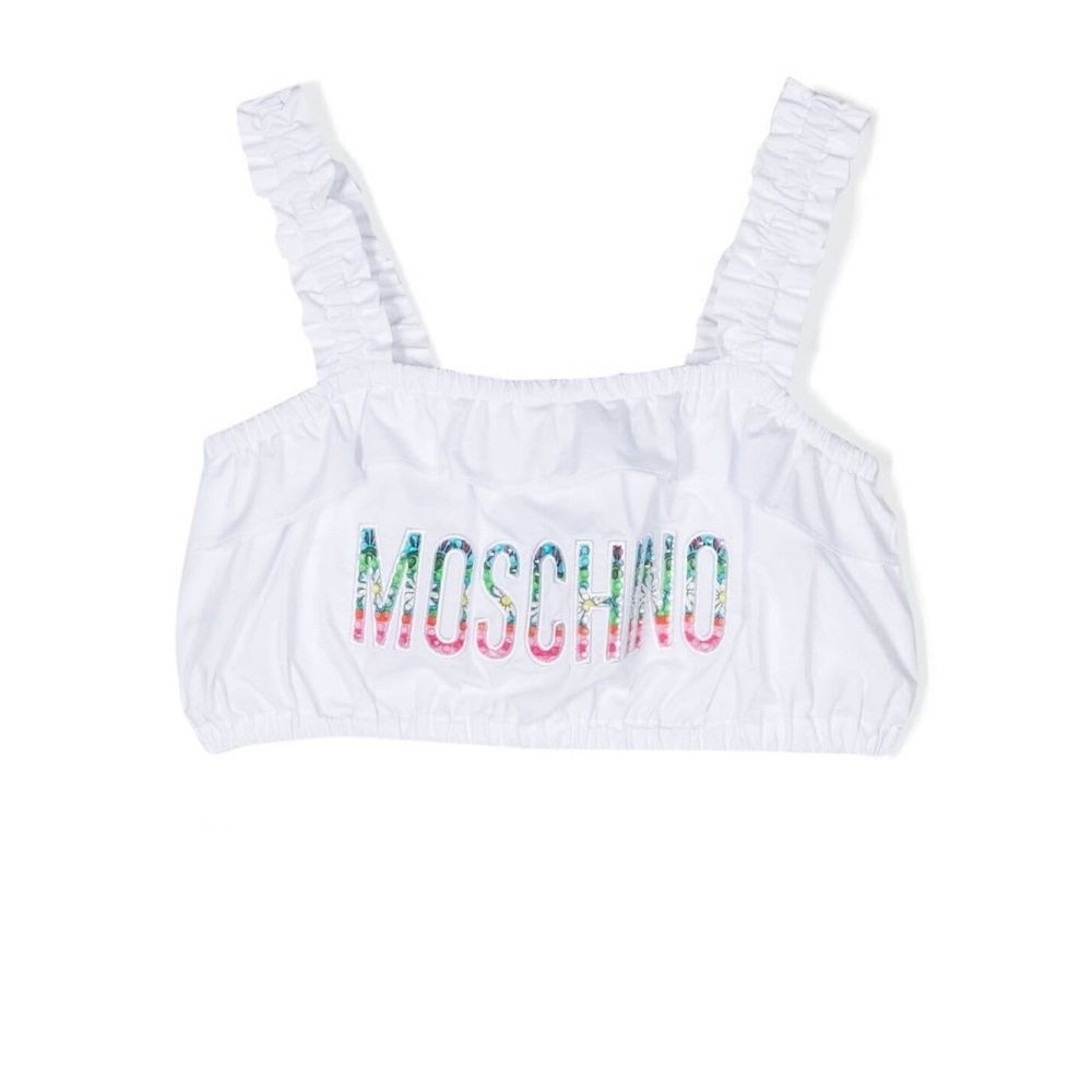 Moschino Kids - embroidered-logo bikini top