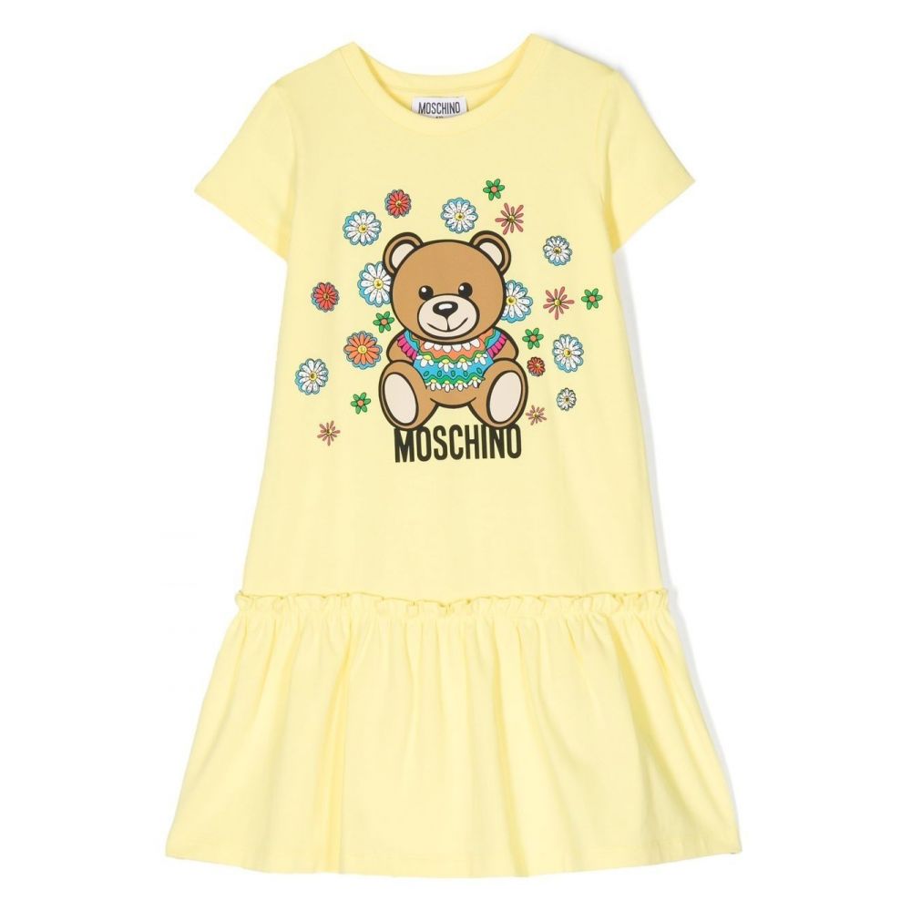 Moschino Kids - teddy-print smock dress