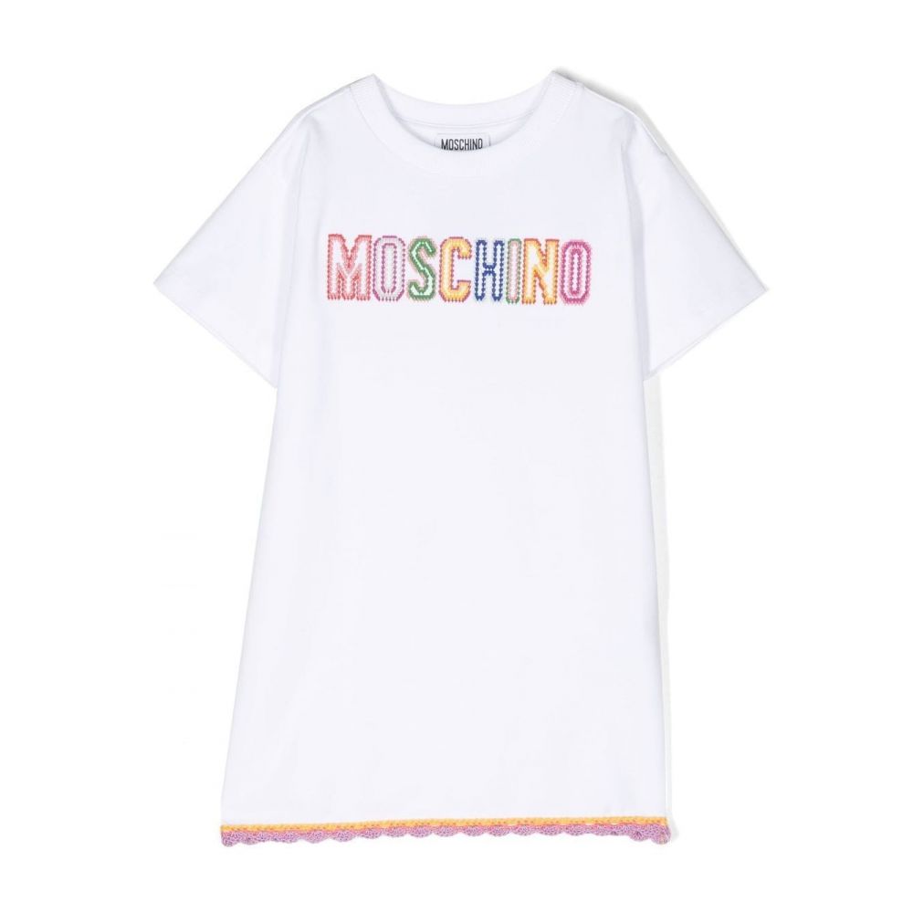 Moschino Kids - logo-embroidered T-shirt dress