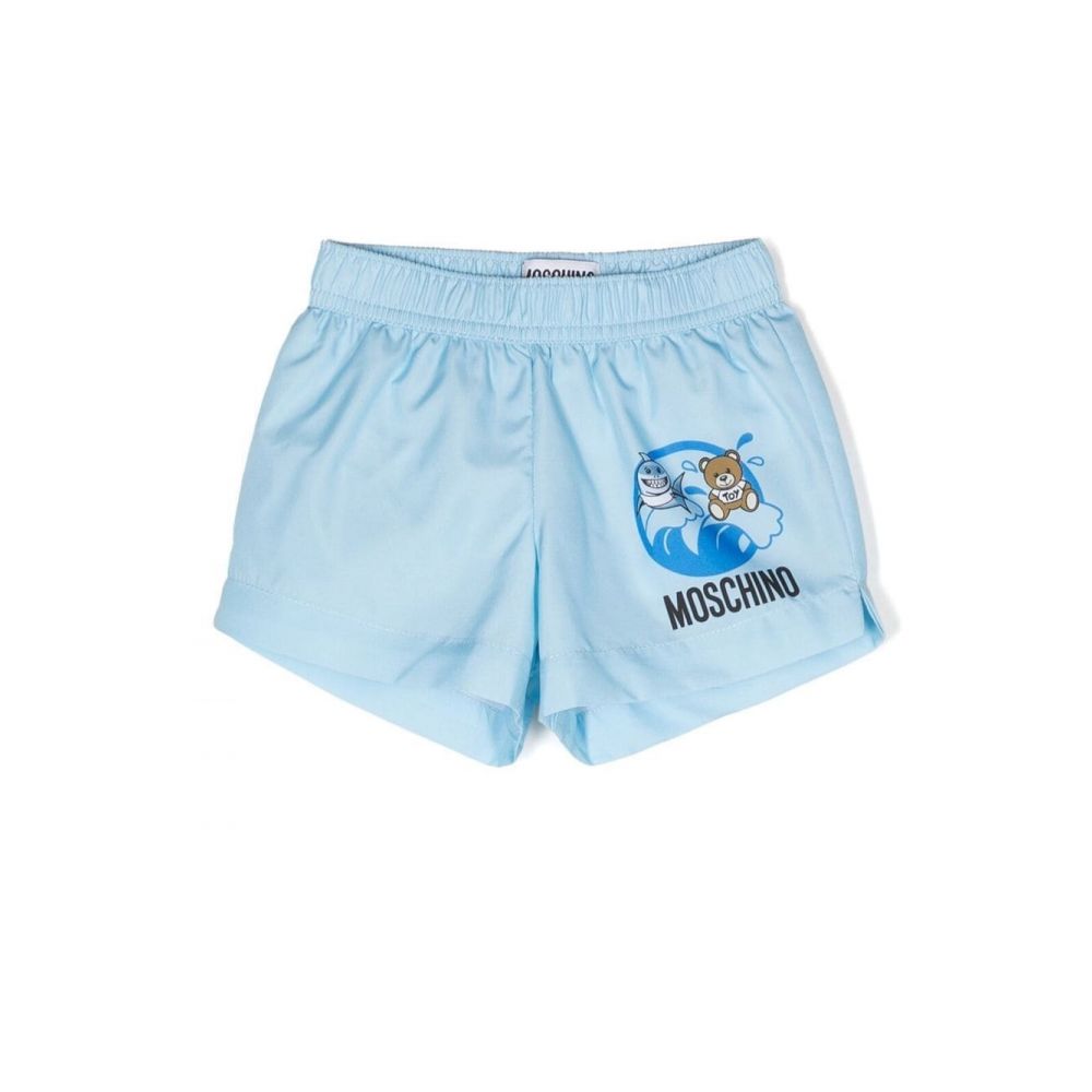 Moschino Kids - logo-print slip-on swim shorts
