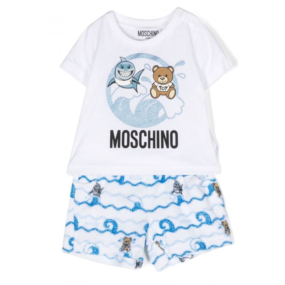 Moschino Baby Sailor Teddy Bear Polo Shirt & Shorts Set