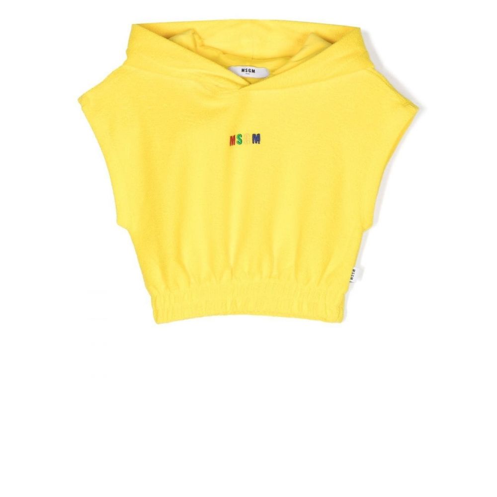 MSGM Kids - logo-print sleeveless hoodie