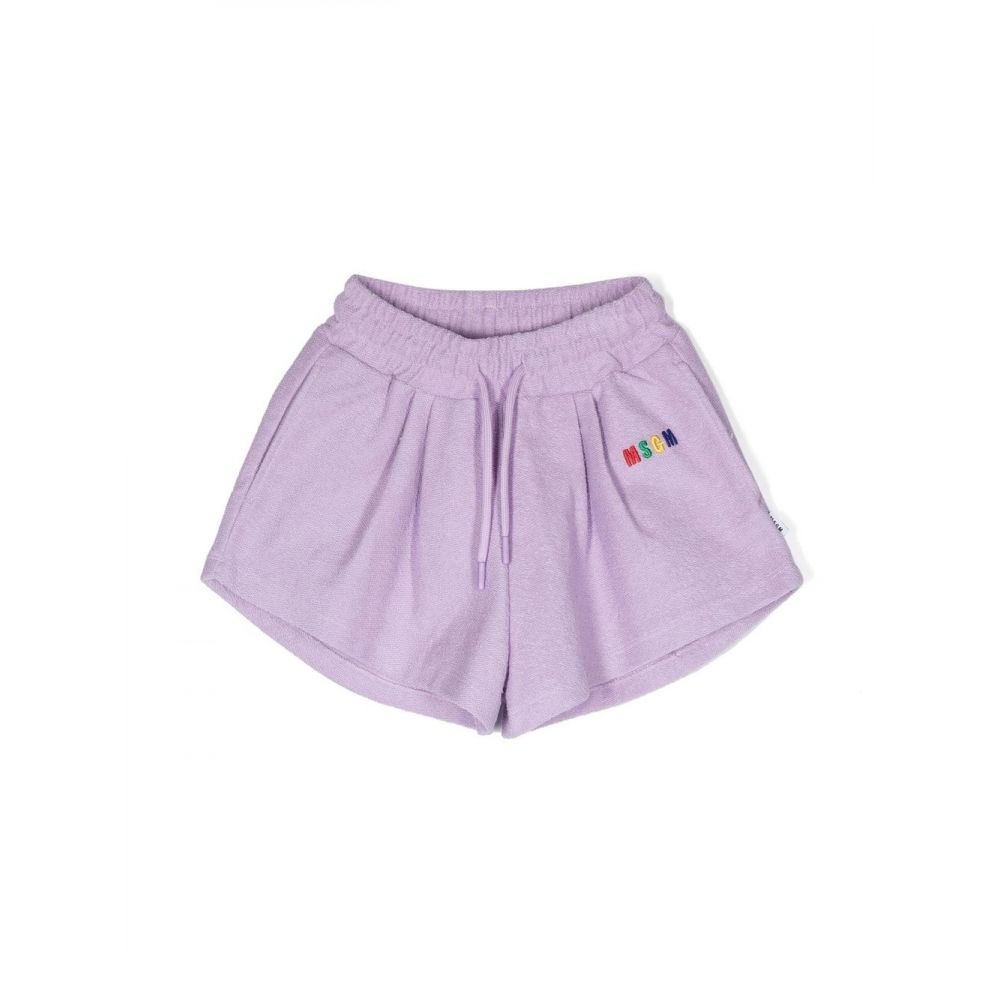 MSGM Kids - embroidered-logo track shorts