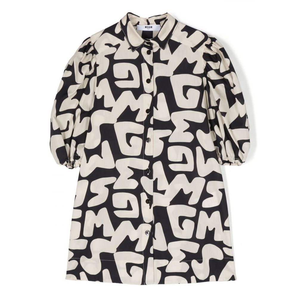 MSGM Kids - all-over logo lettering dress from MSGM Kids