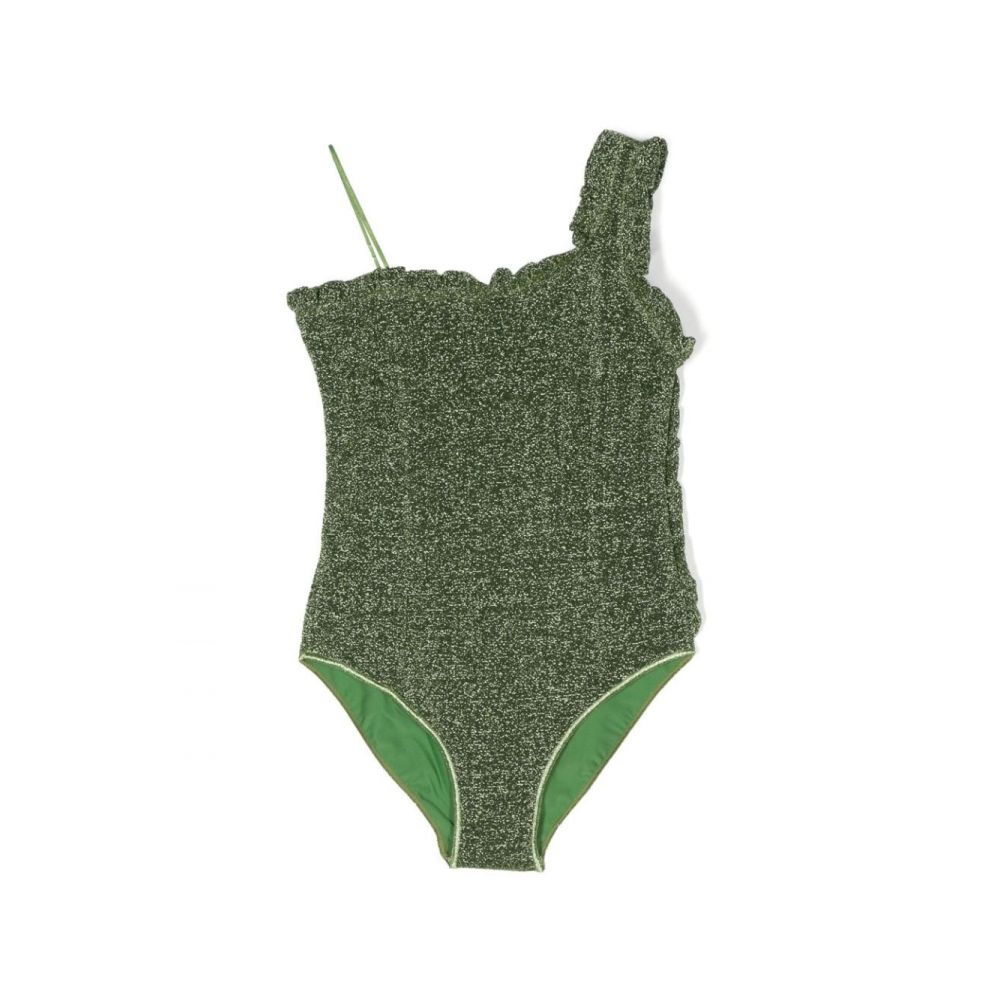 Oseree Kids - glitter-detail ruffle-trim swimsuit