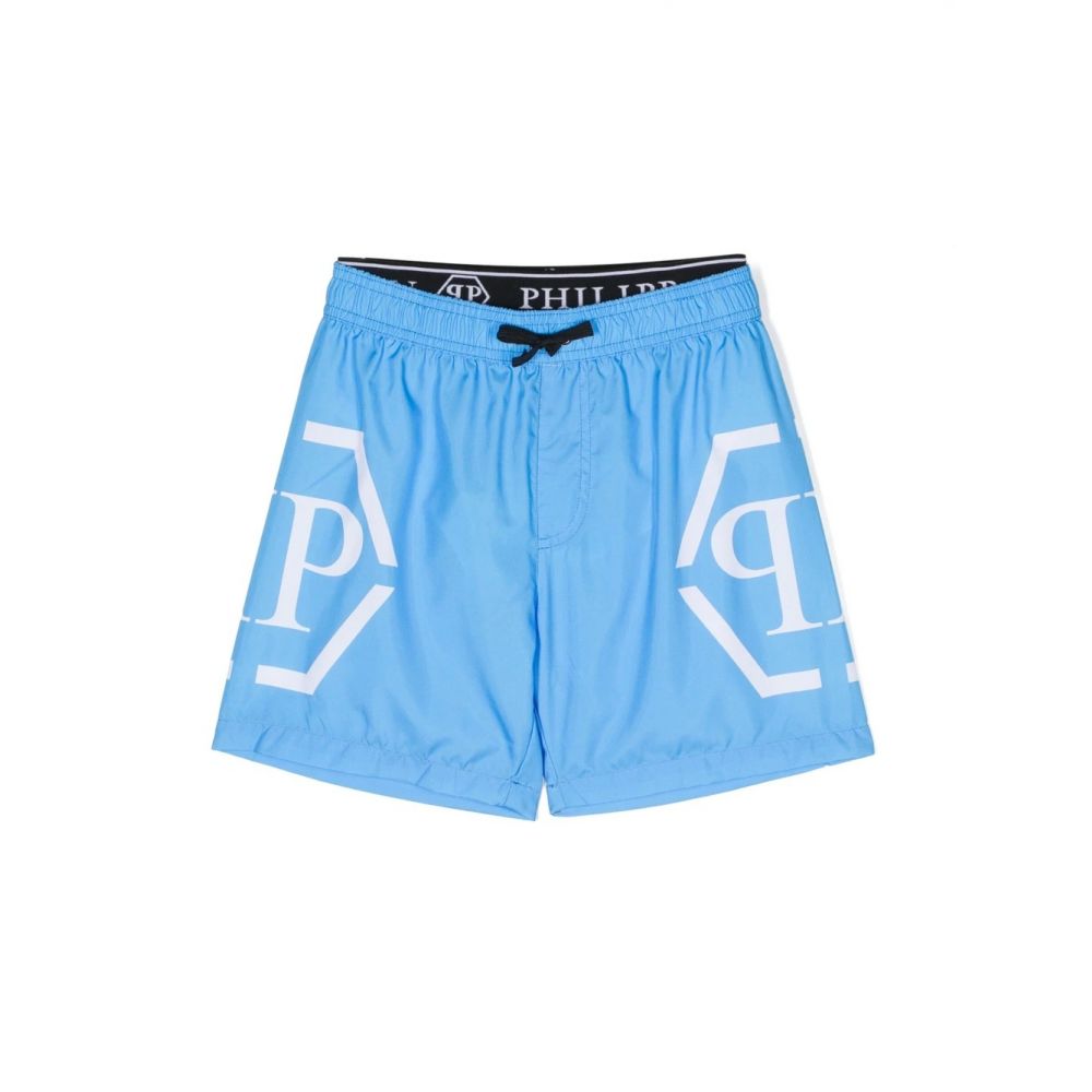 Philipp Plein Kids - logo-waistband swim shorts