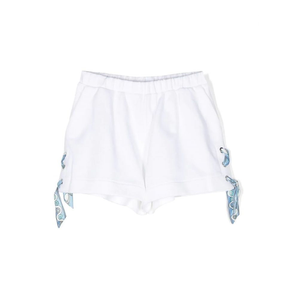 Pucci Kids - lace-up detail cotton shorts