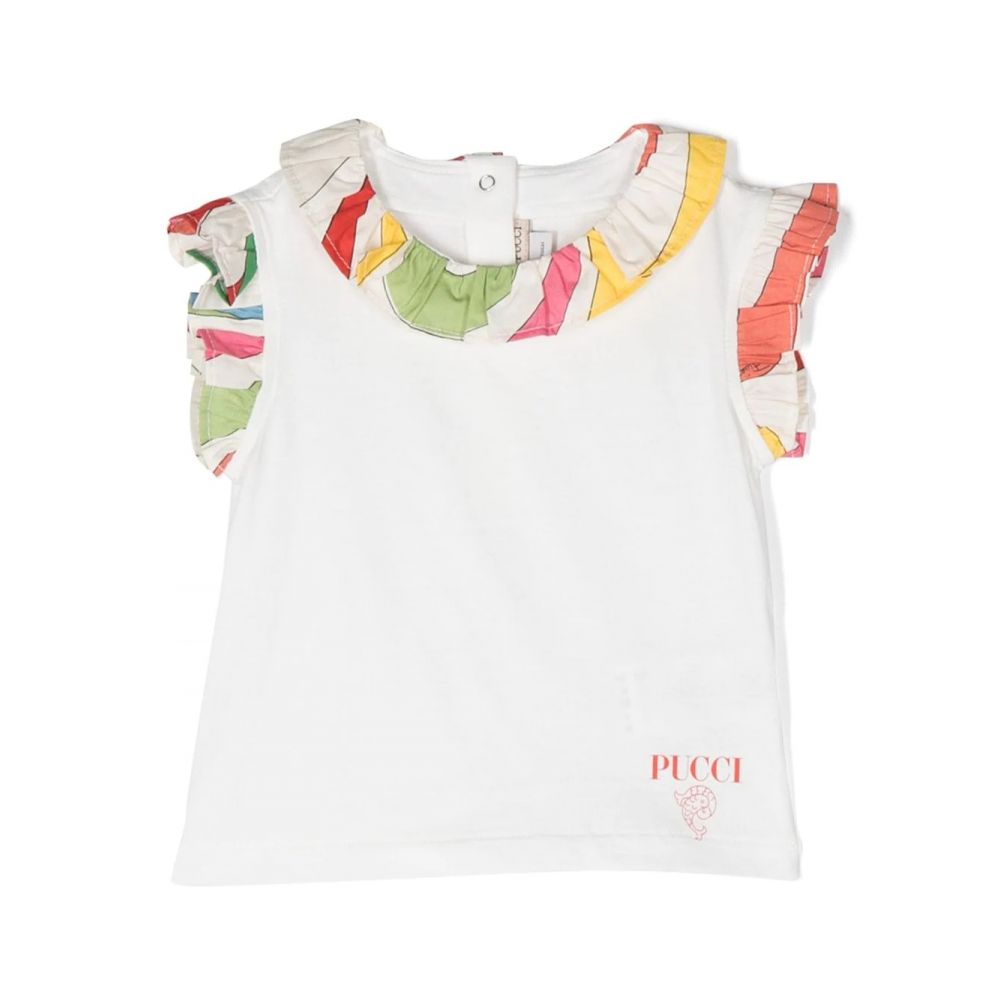 Pucci Kids - ruffle-edge cotton T-shirt