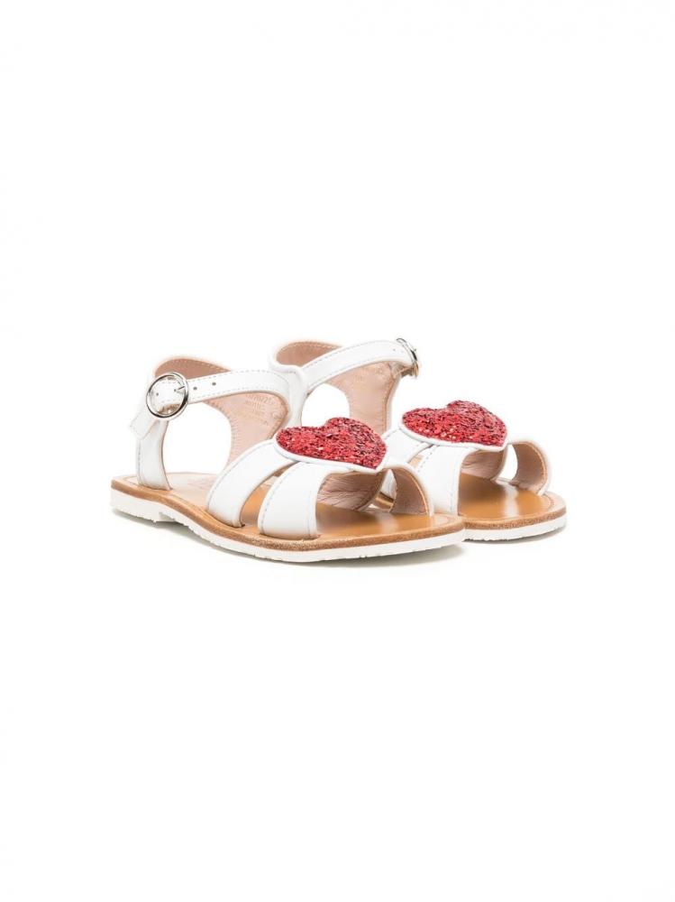 Sophia Webster Kids - heart-patch cut-out leather sandals