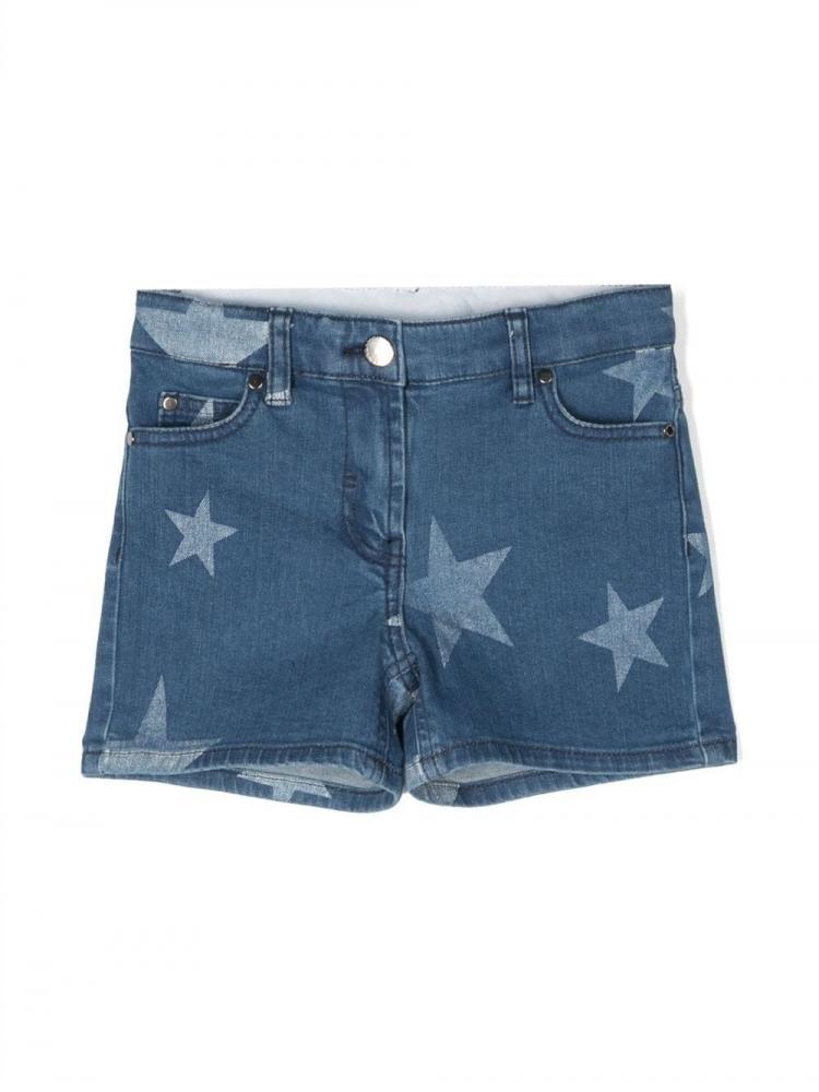 Stella McCartney Kids - star-print denim shorts