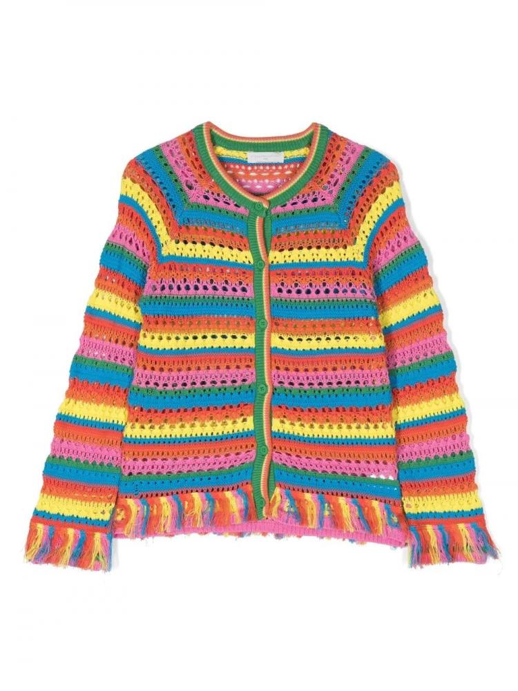 Stella McCartney Kids - rainbow stripe crochet jumper