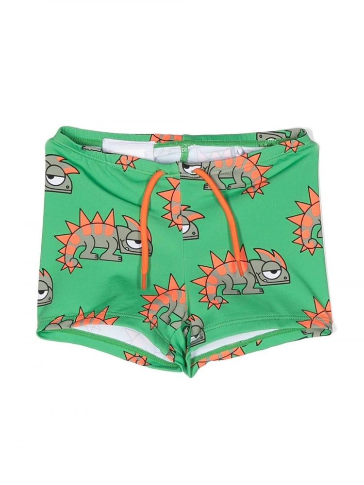 Stella McCartney Kids - lizard-print drawstring swim shorts