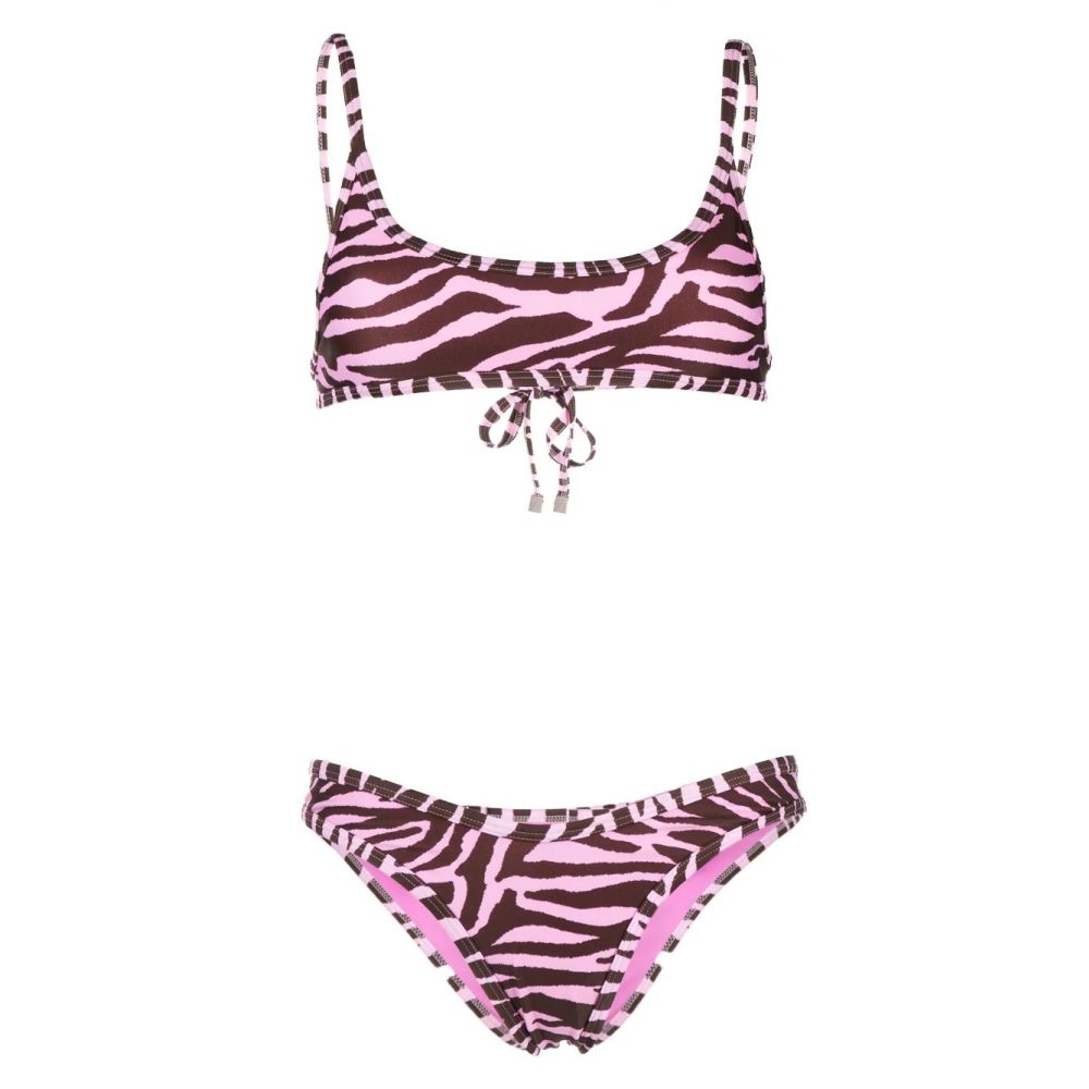 The Attico Beachwear - zebra-print bikini