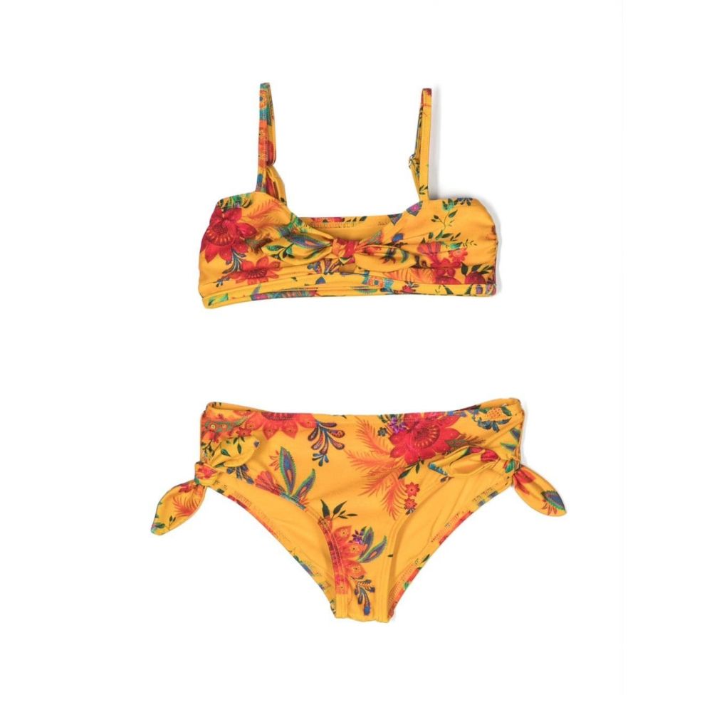 Zimmermann Kids - Ginger floral-print tie bikini set