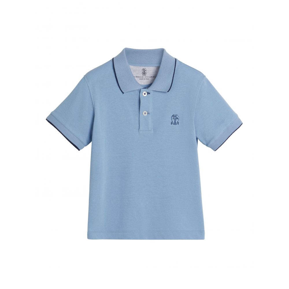 Brunello Cucinelli Kids - Heraldic logo-embroidered polo shirt