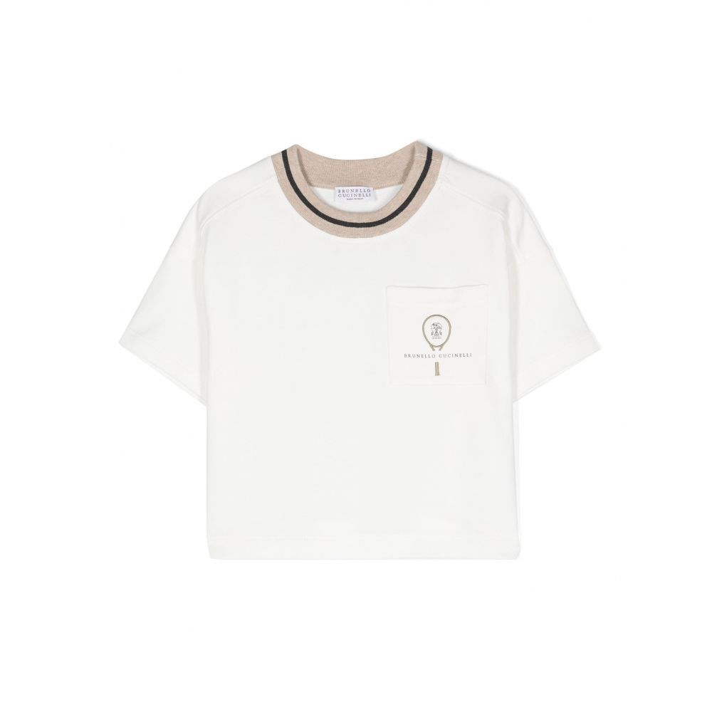 Brunello Cucinelli Kids - logo-embroidered cotton T-shirt