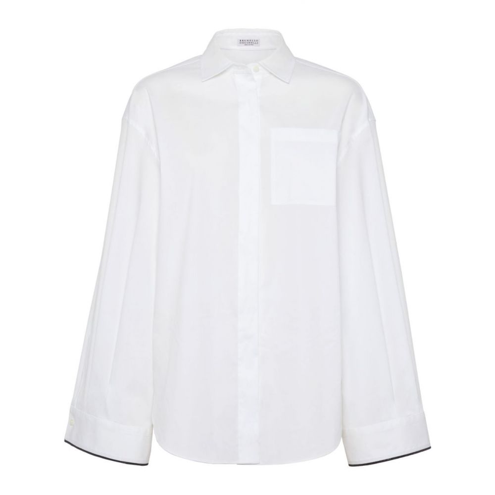 Brunello Cucinelli - contrast-border poplin shirt