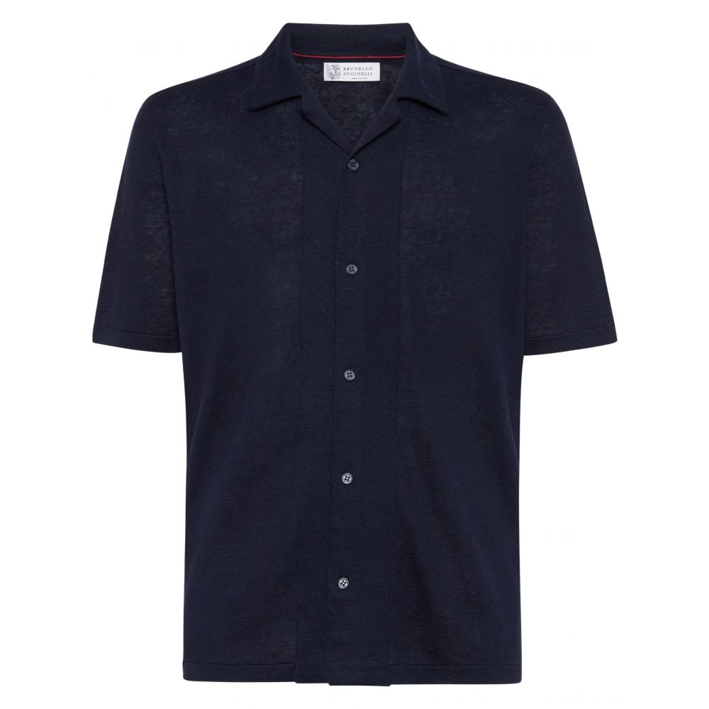 Brunello Cucinelli - linen-blend short-sleeved shirt