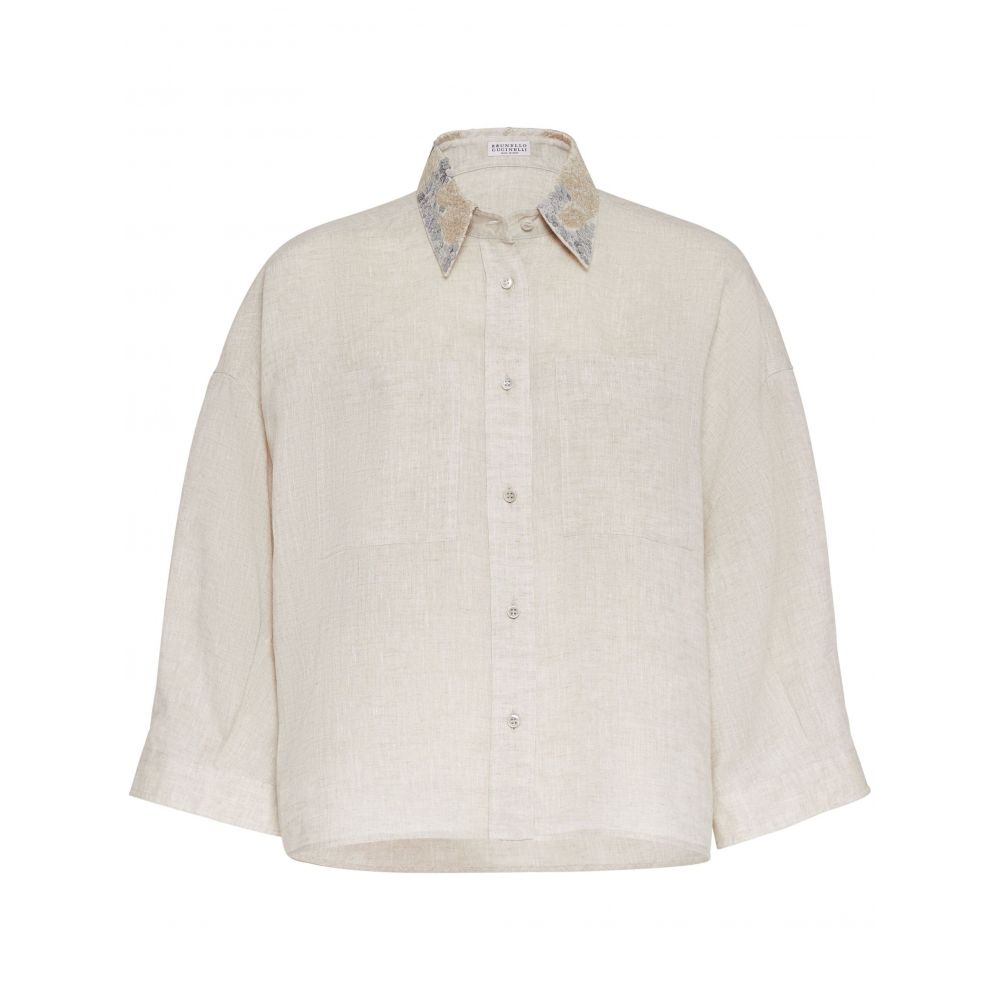 Brunello Cucinelli - embroidered short-sleeve shirt
