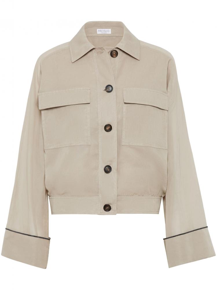 Brunello Cucinelli - Monili-embellished cotton blouson jacket