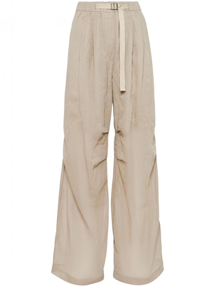 Brunello Cucinelli - belted cotton-organza trousers