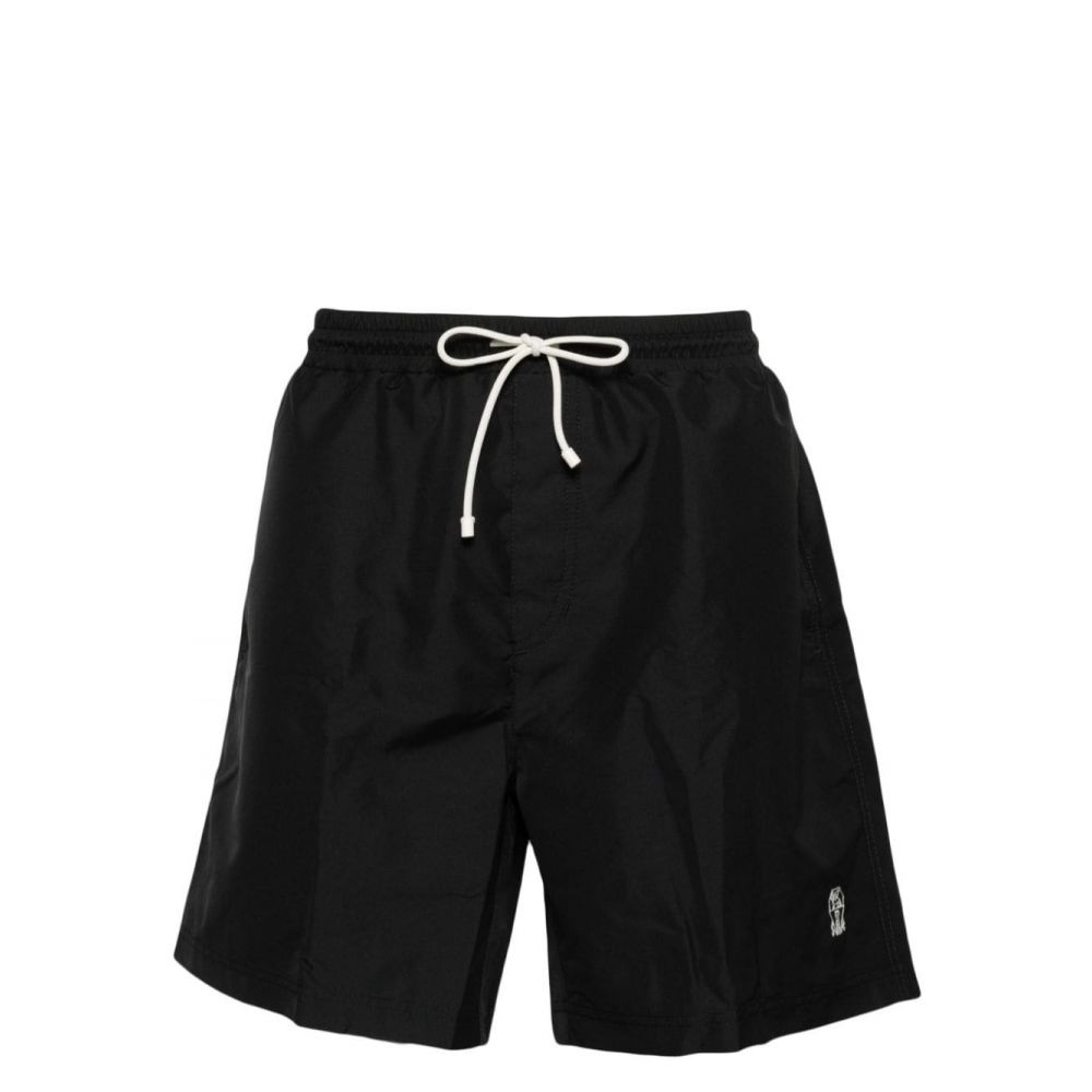 Brunello Cucinelli - logo-embroidered swim shorts
