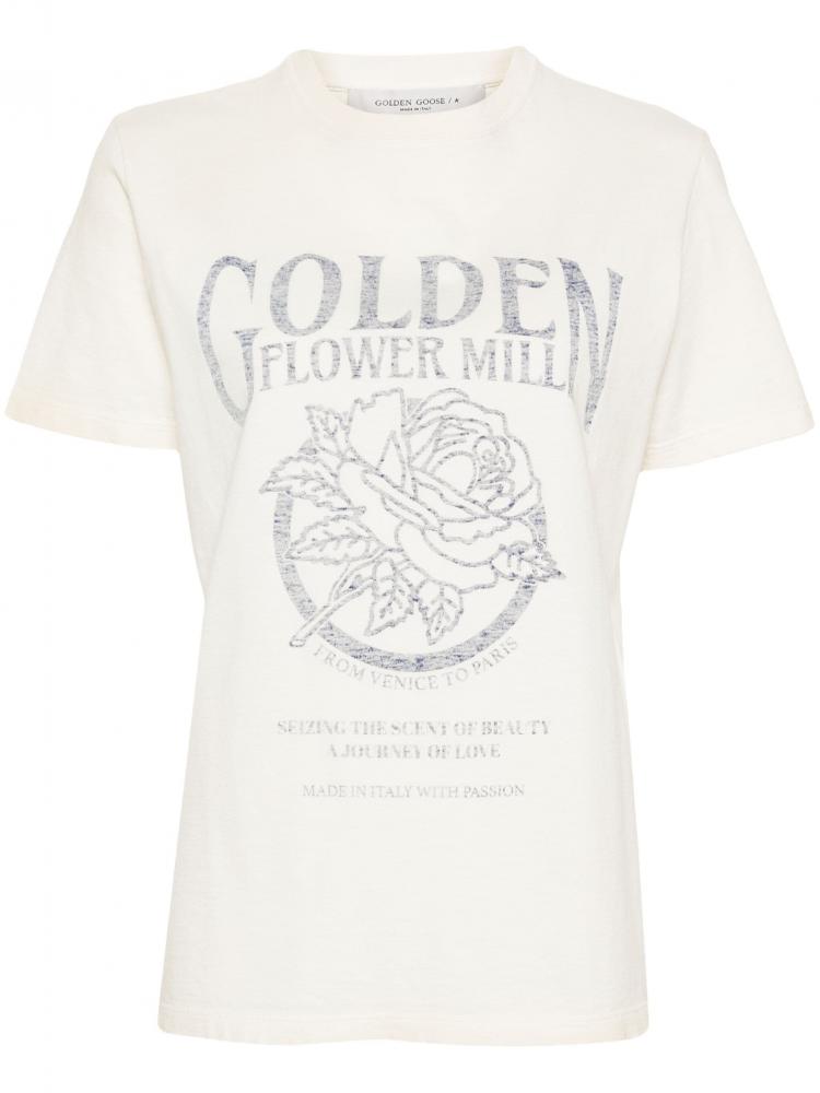 Golden Goose - distressed logo-print cotton T-shirt