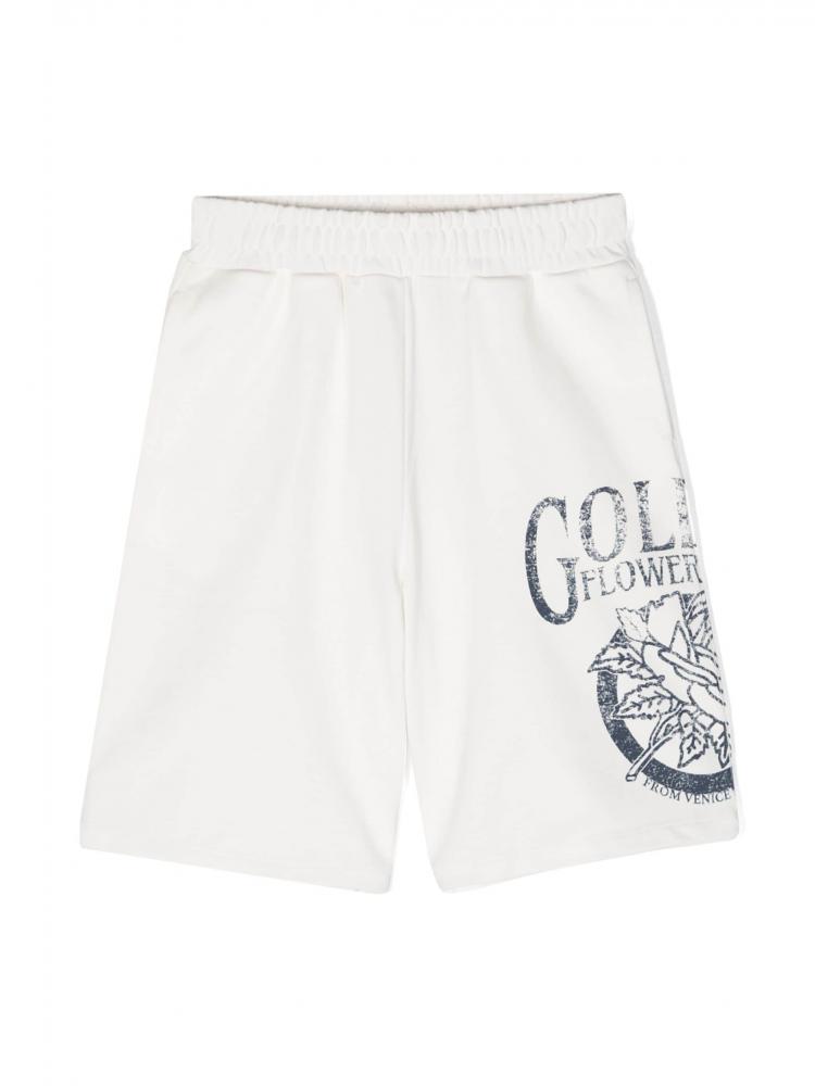 Golden Goose Kids - mid-rise cotton track shorts