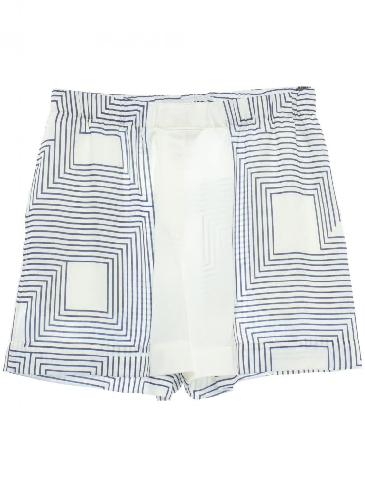 Low Classic - geometric-print satin-finish shorts