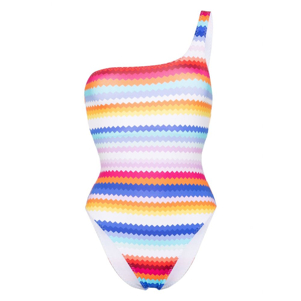 Missoni Mare - zigzag-print one-shoulder swimsuit