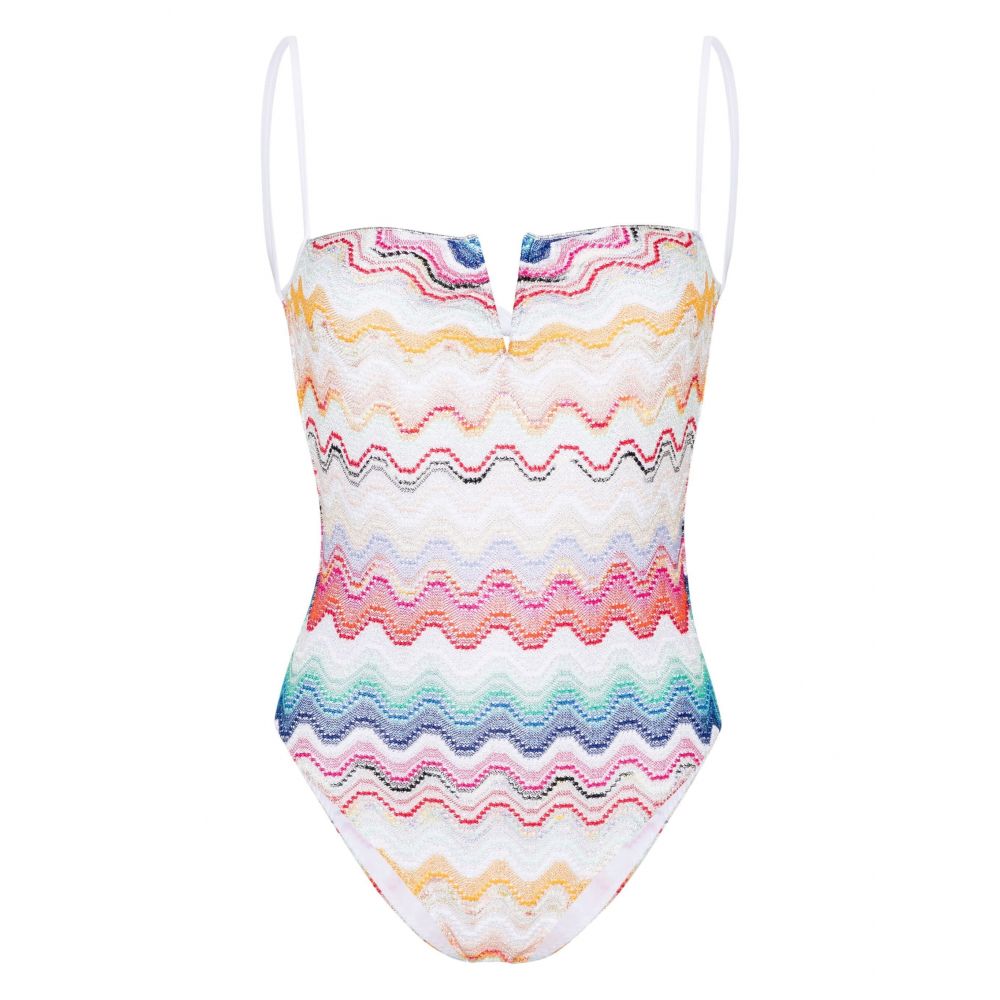 Missoni Mare - Wave knitted-overlay swimsuit