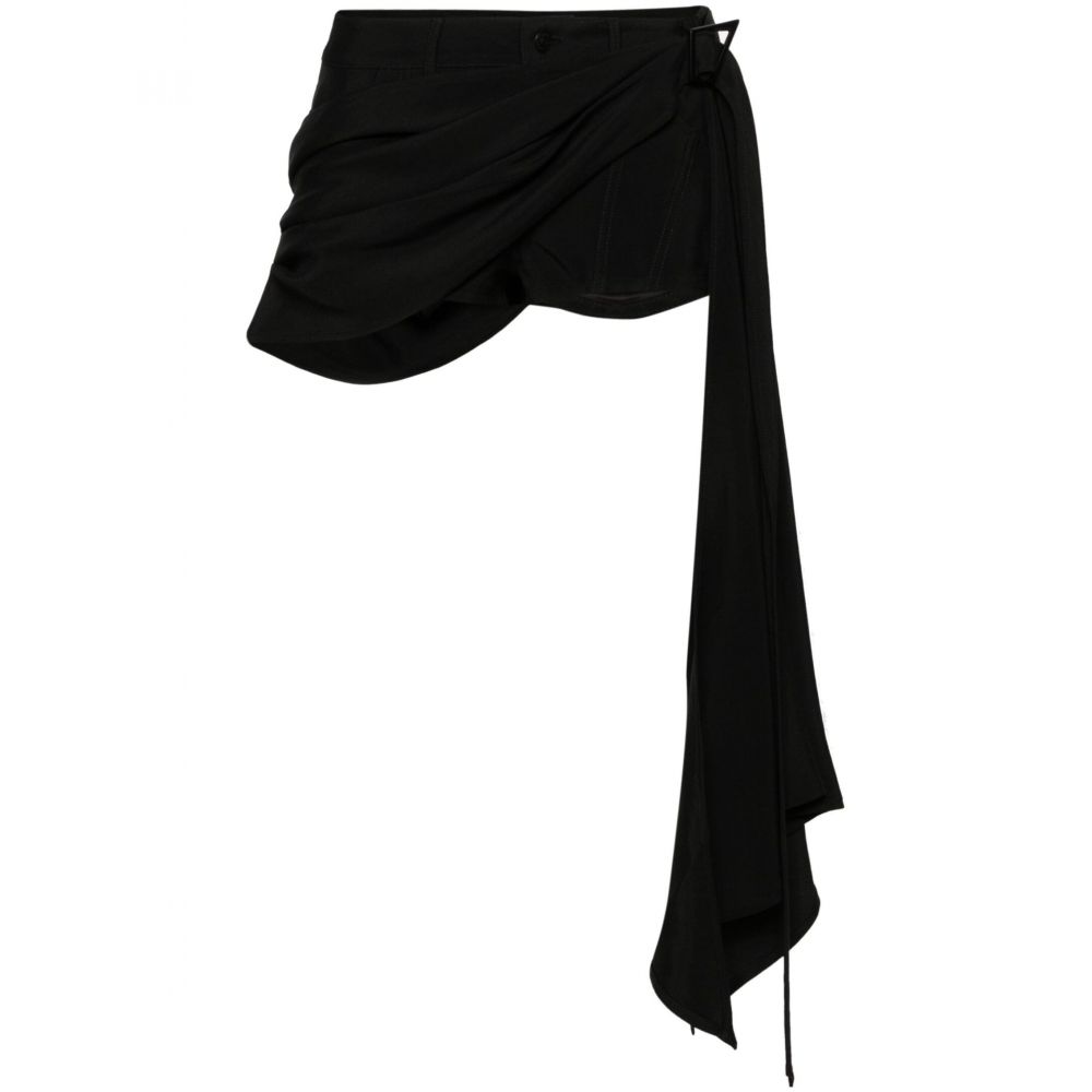 Mugler - scarf-detail mini shorts