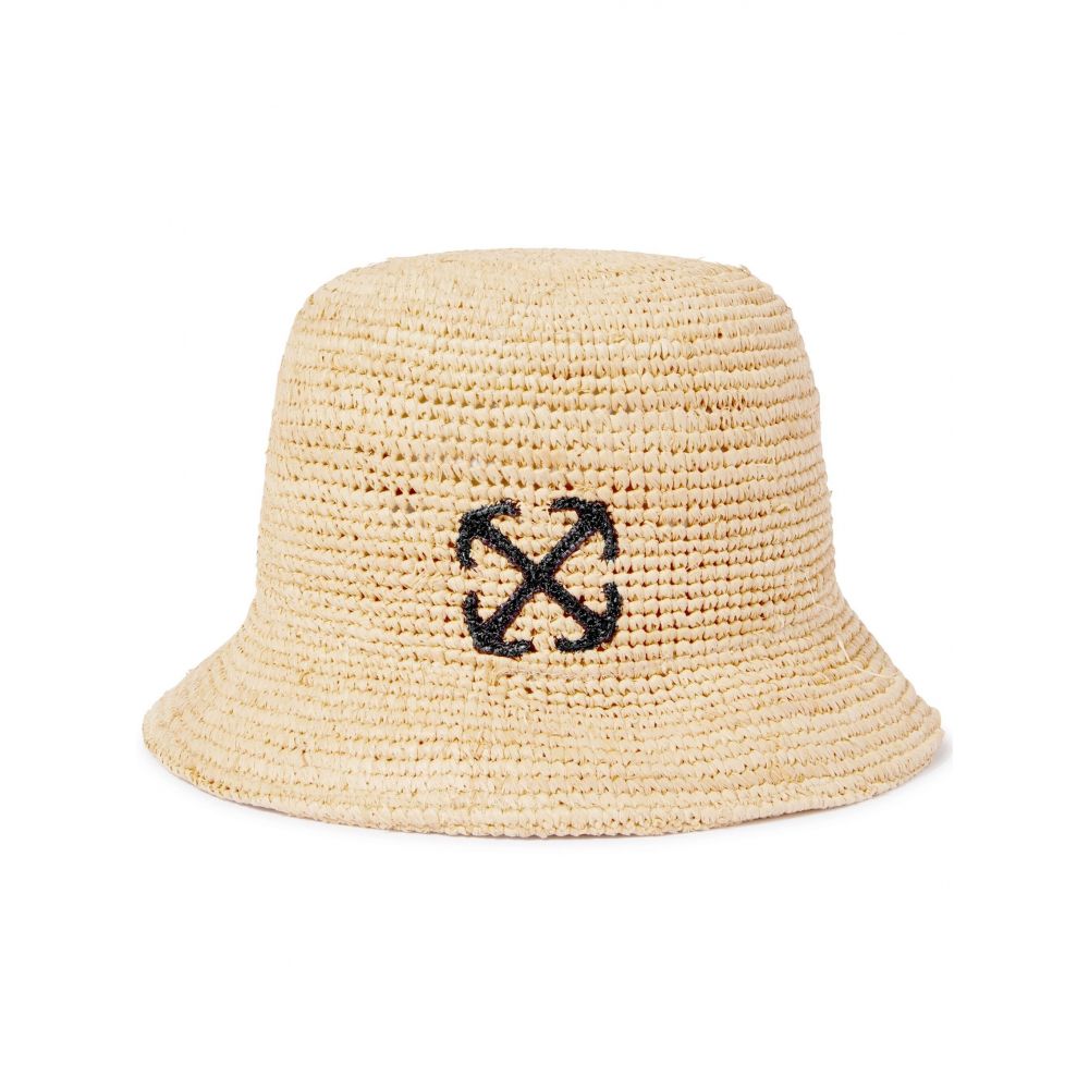 Off-White - Arrows-embroidered raffia bucket hat