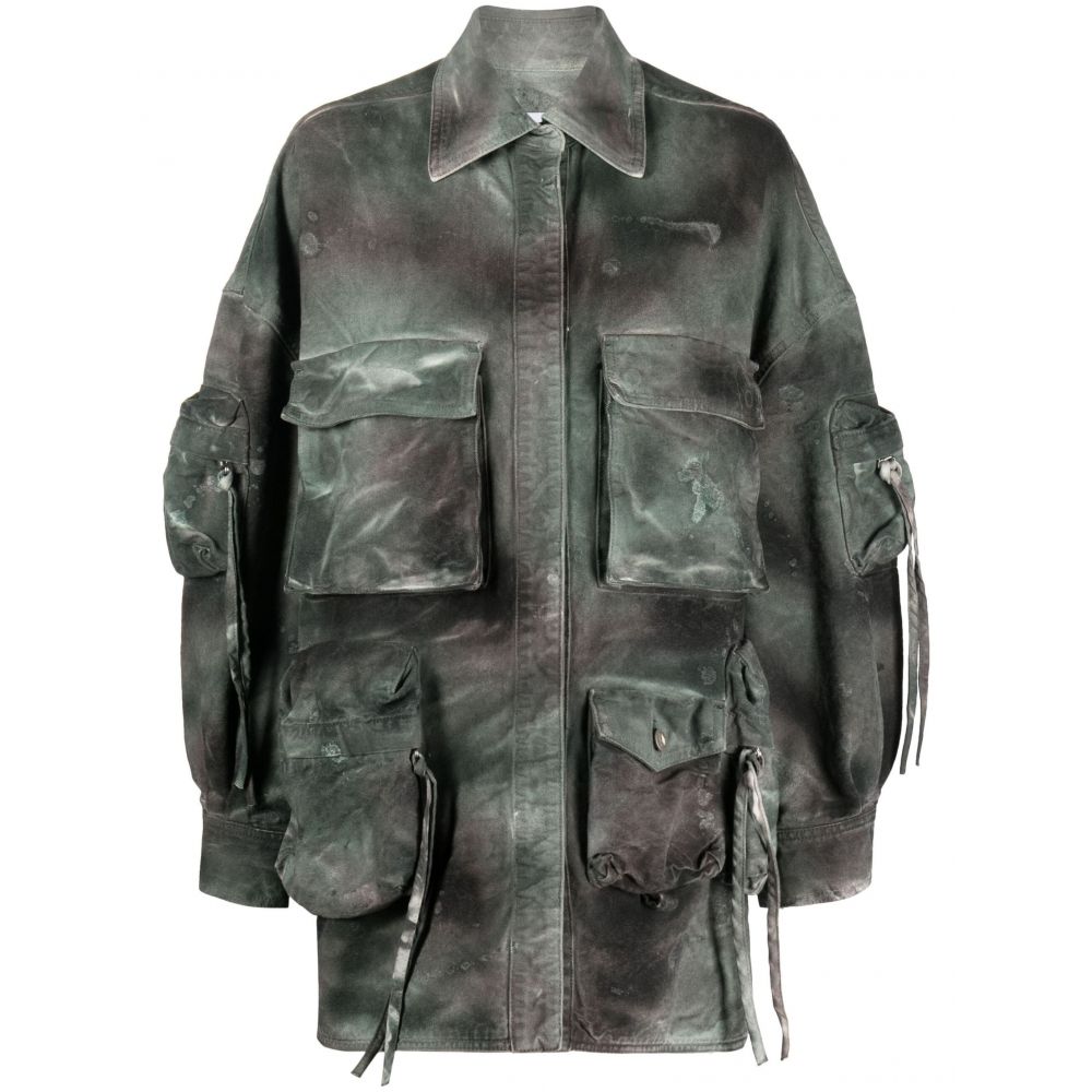 The Attico - Fern distressed denim jacket