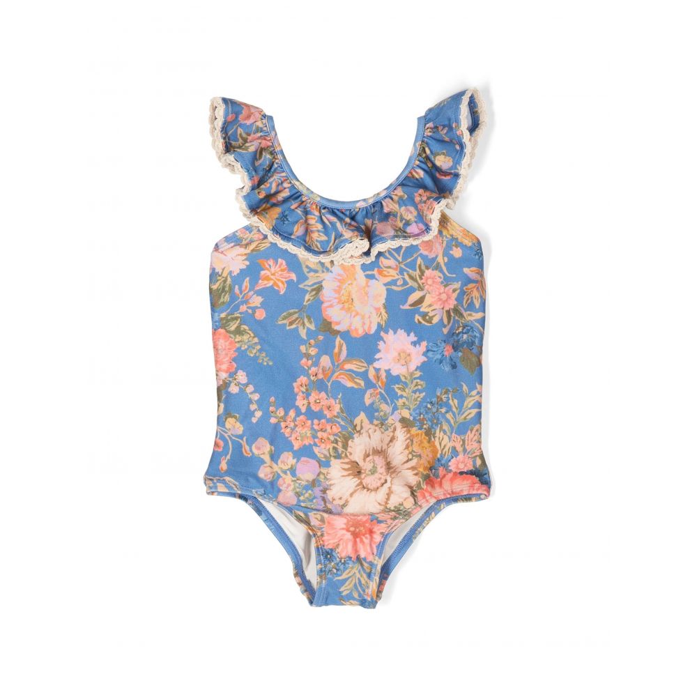 Zimmermann Kids - August floral-print ruffled swimsuit