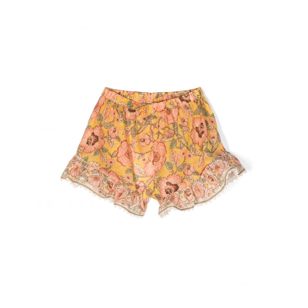 Zimmermann Kids - Junie floral-print ruffle-trim shorts