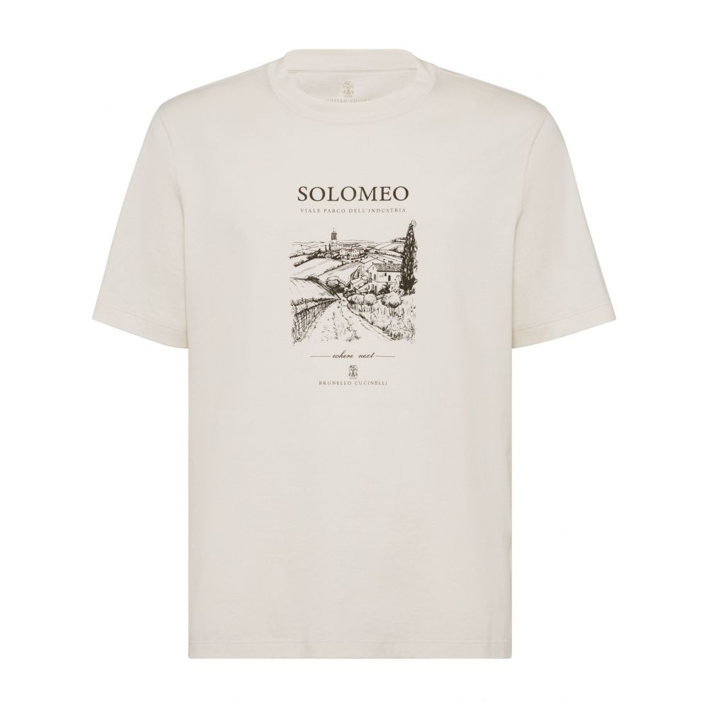 Brunello Cucinelli - cotton solomeo graphic print t-shirt