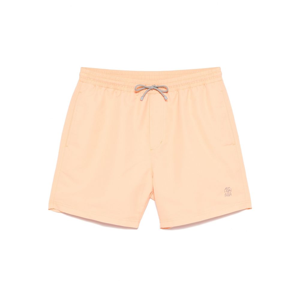 Brunello Cucinelli - logo-embroidered swim shorts