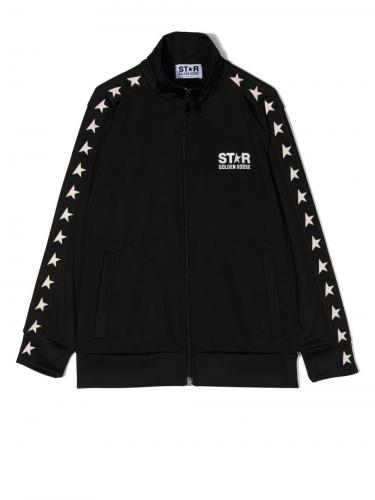 logo-print zipped sweatshirt black stars